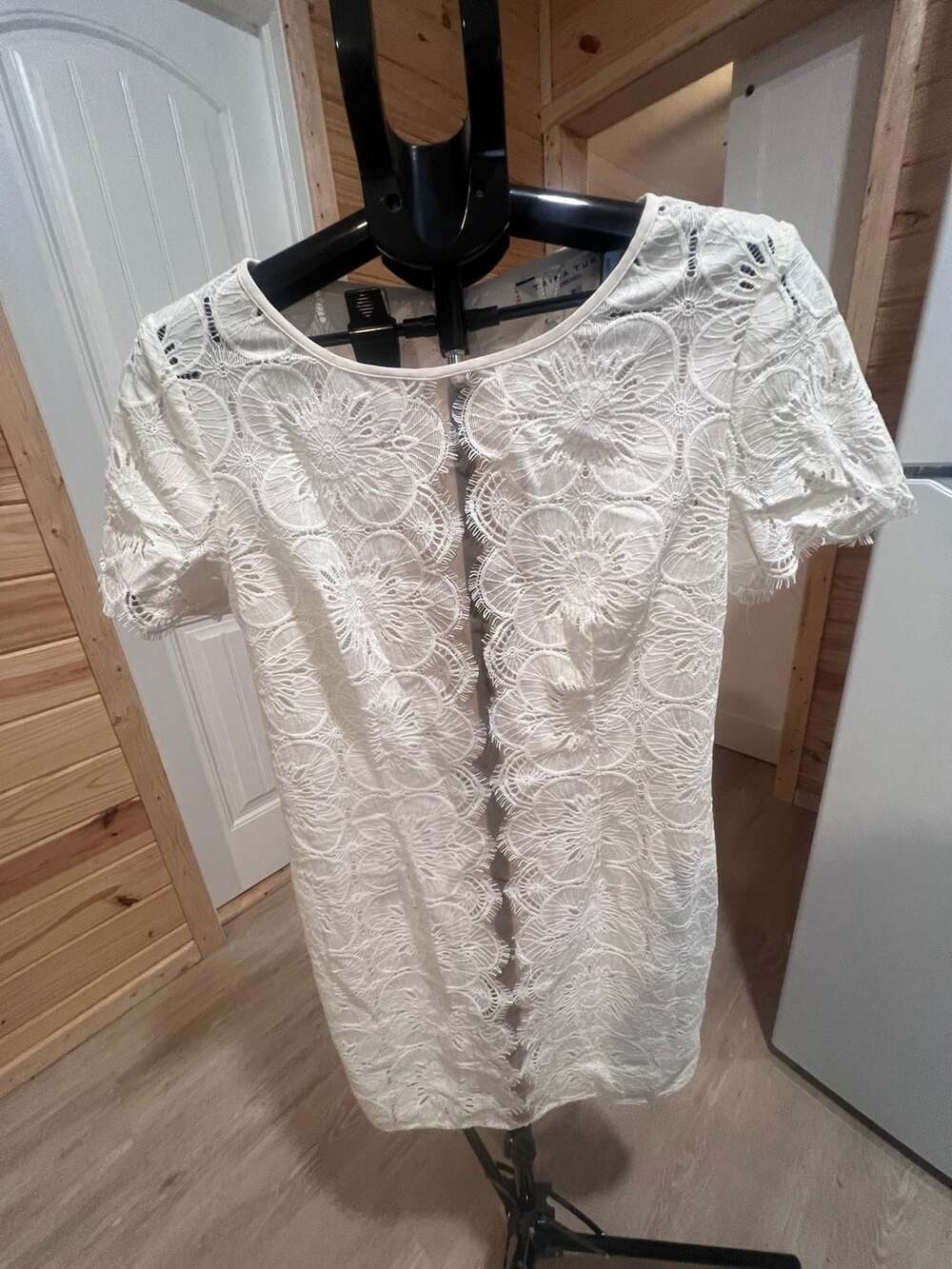 Trina Turk Dresses White Lace Floral Shift Dress Size 8